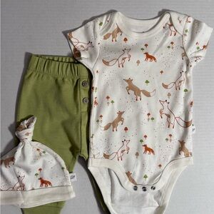 Charming Fox Print Kids Matching Set